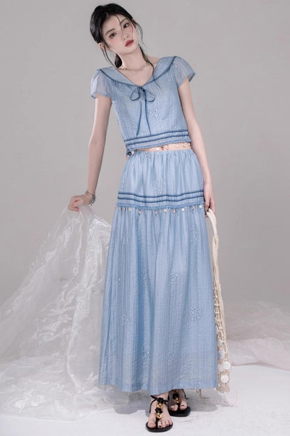 Misty Blue Halter Set