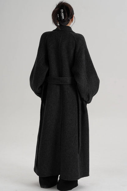 Temperament Back Slit Wool Coat