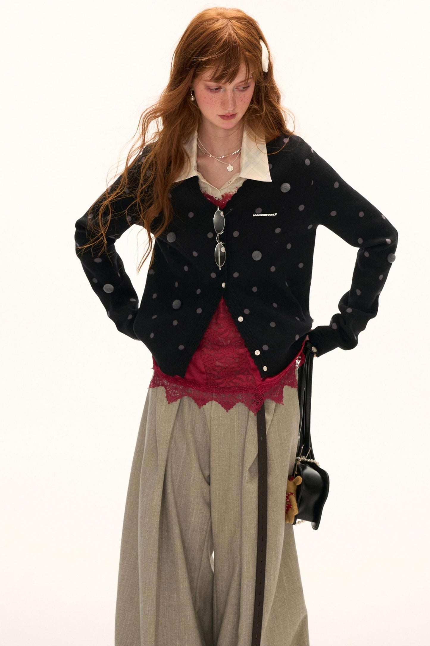 Polka Dot Waist Cardigan