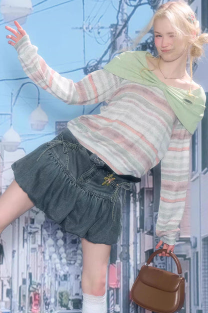 Spring Mist Striped Knit Top