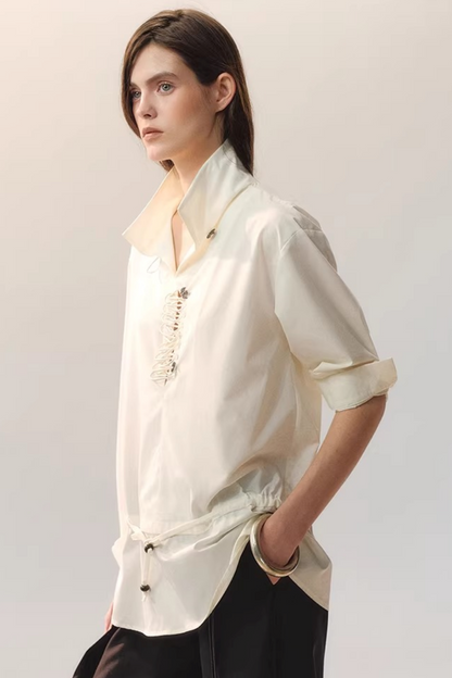 Feather Traces V-Neck Blouse