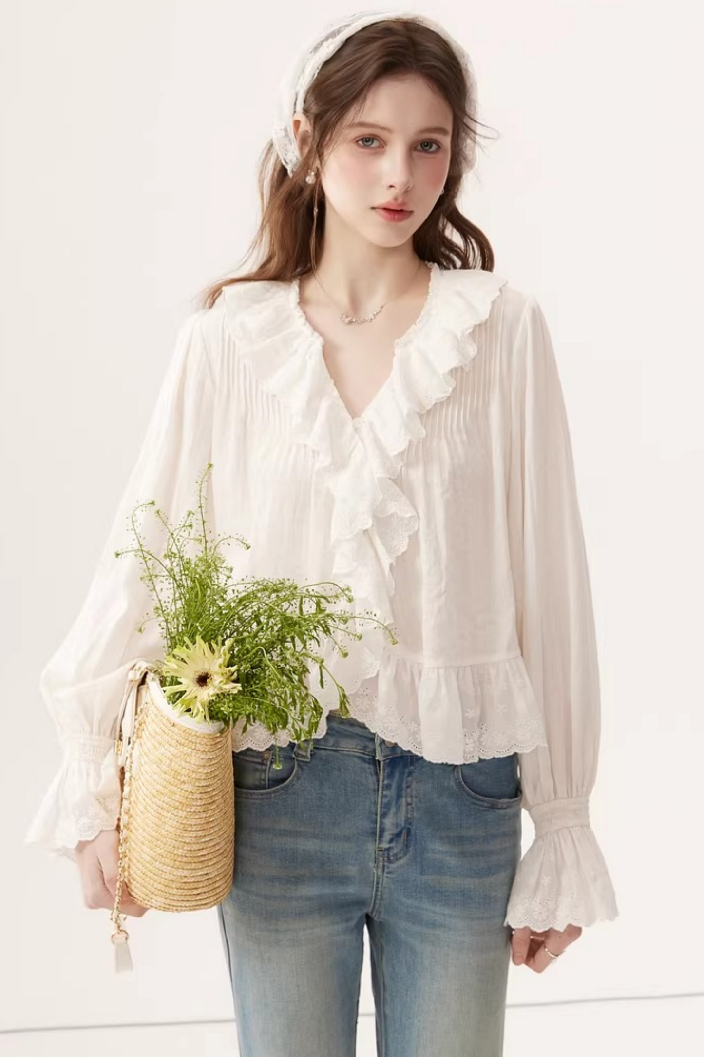 Linen V-Neck Blouse