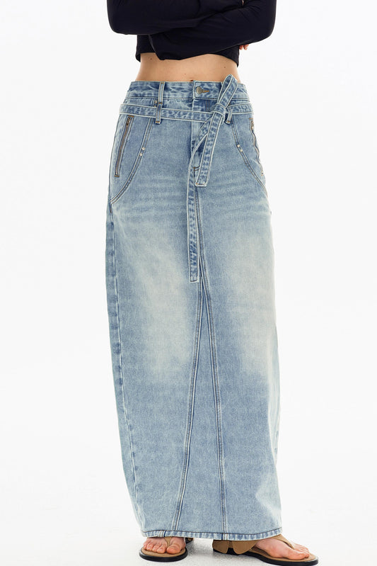 Vintage Washed Denim Skirt