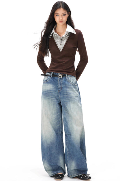 Retro Washed Velvet Scimitar Jeans