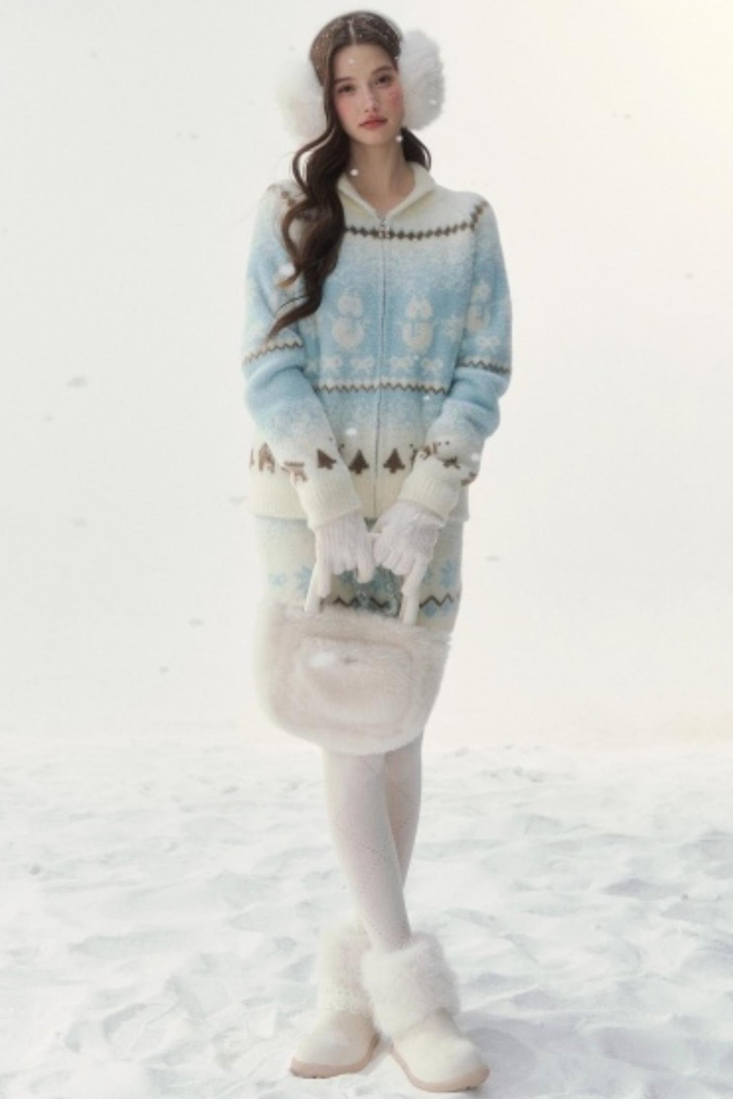 Fair Isle Mink Sweater Skirt Set-Up