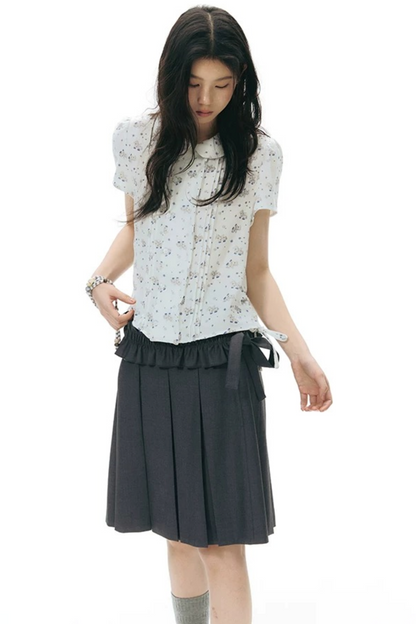 Conjunto de falda plisada desmontable de largo medio