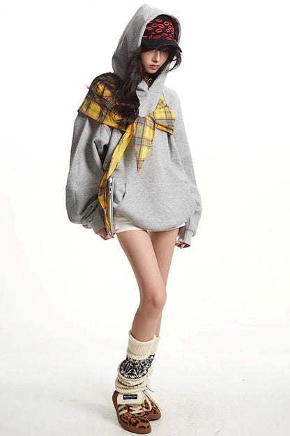 Vintage Plaid Loose Long Sleeve Sweatshirt