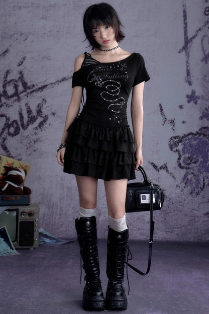 Slash Print Patchwork Dress