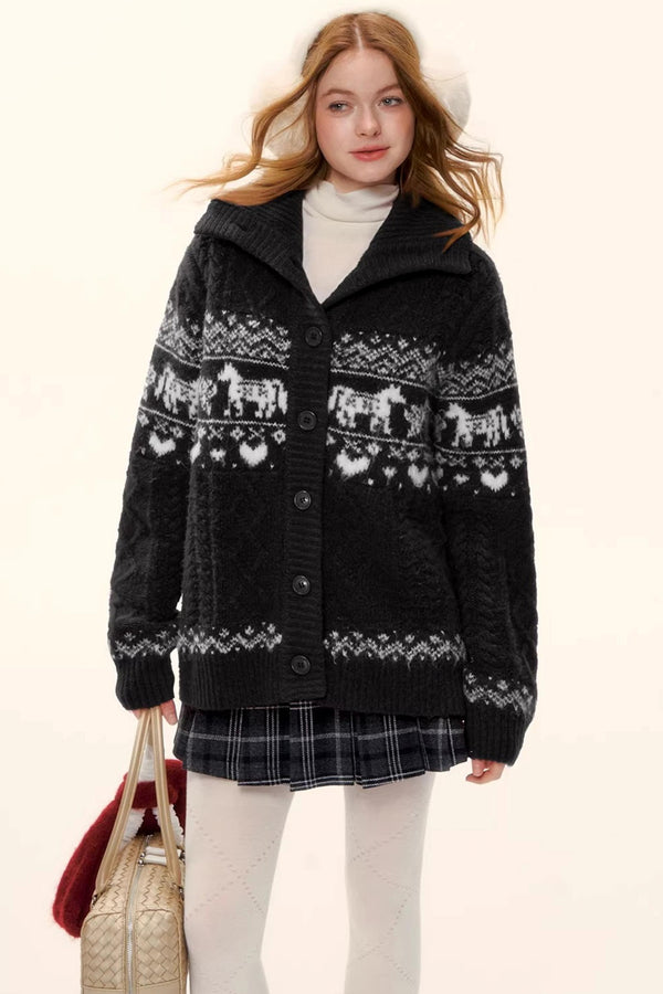 Fair Isle Knit Cardigan