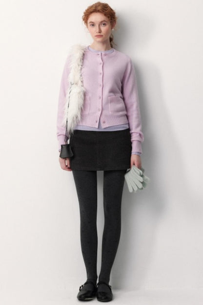 Merino Wool Ribbed Cardigan