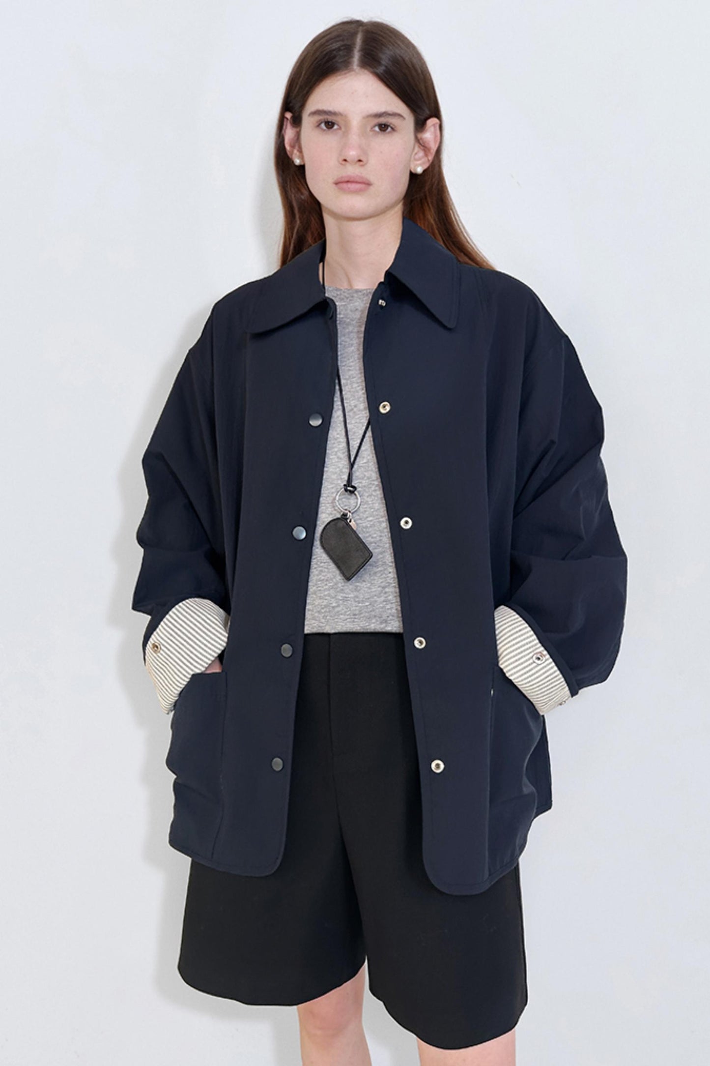 Casual Stripe Doubleside Trench Coat