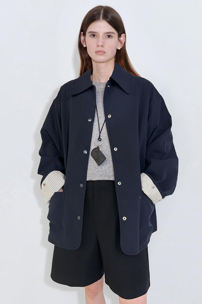 Casual Stripe Doubleside Trench Coat