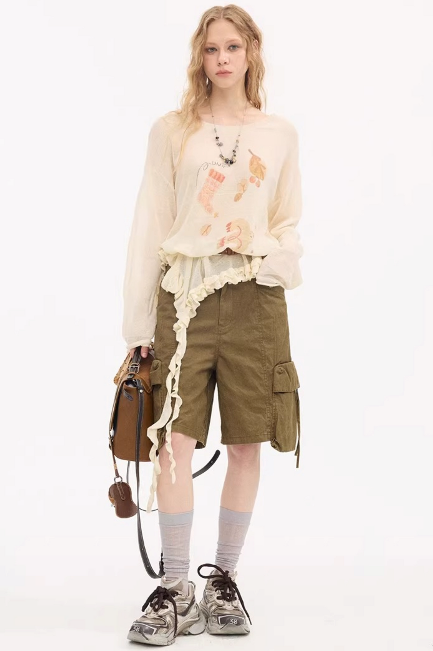 Ruffled Edge College Sweater