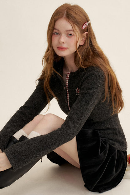 Vintage Checkered Cardigan