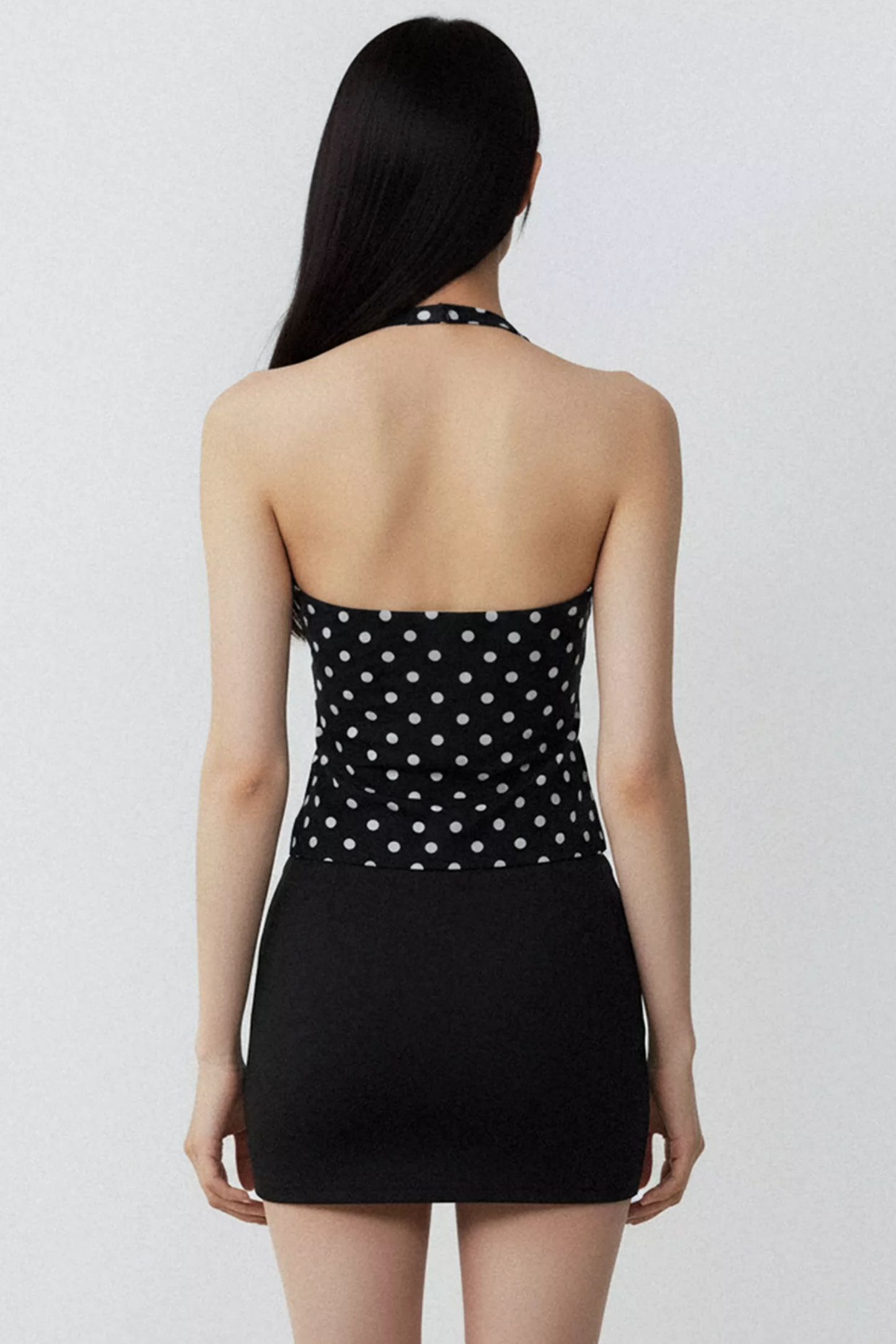 Color-Blocked Polka Dot Top