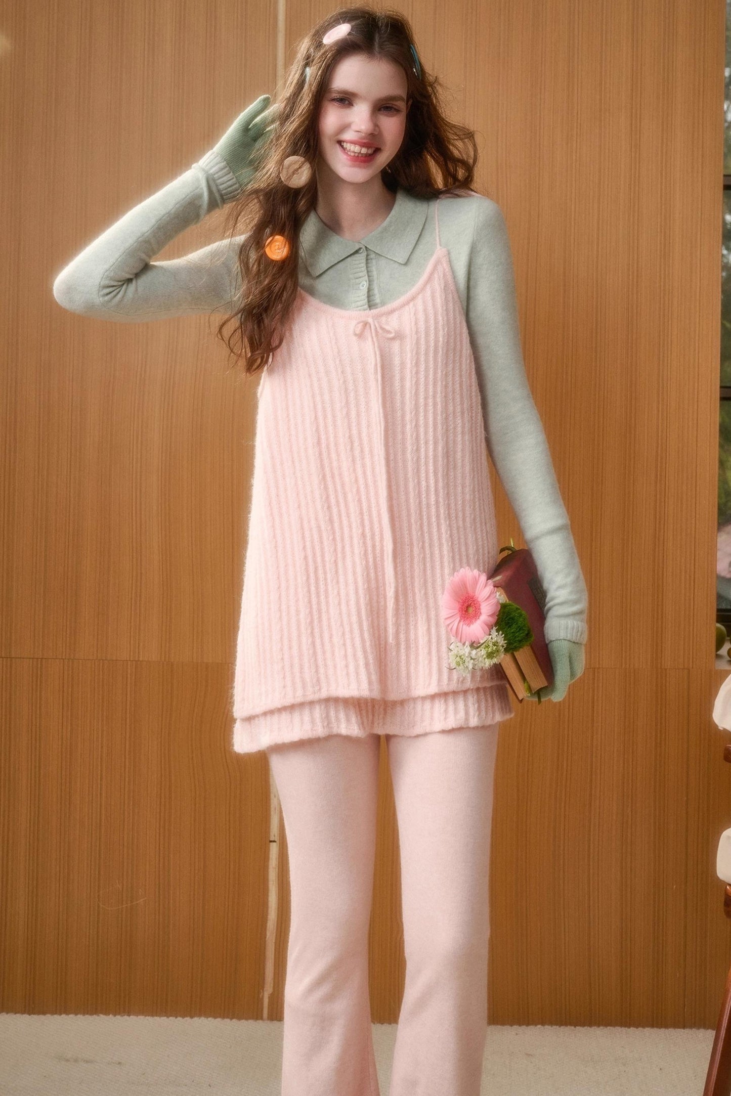 Soft Gemstone Wool Pants Set-Up