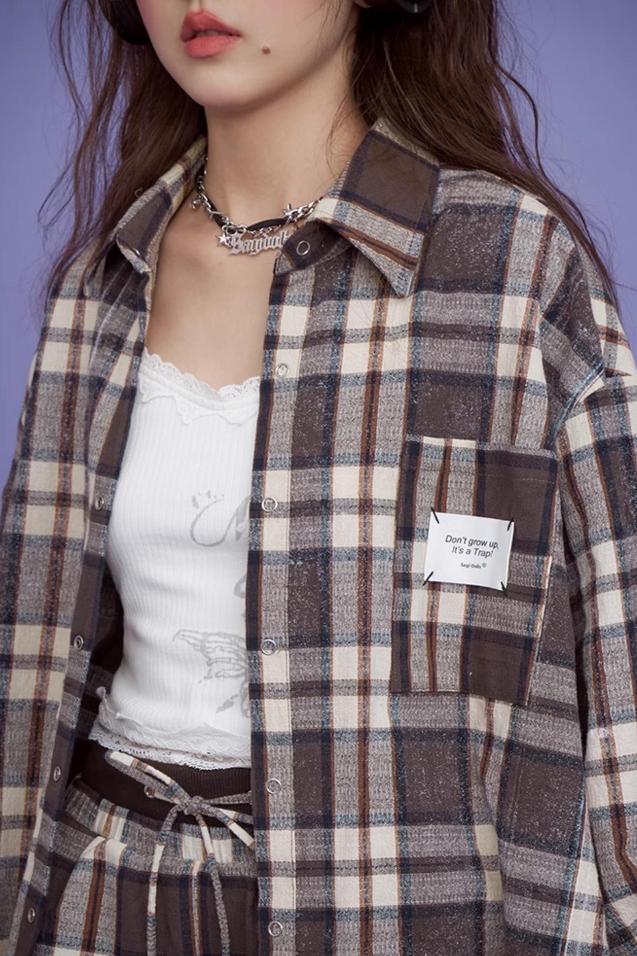 American Casual Loose Shirt Jacket Set-Up