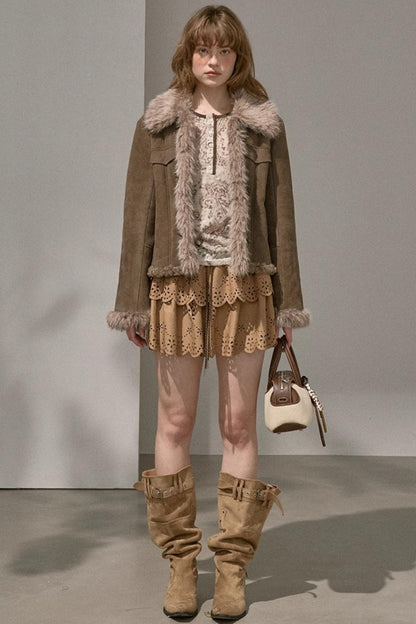 Cascading Vintage Short Skirt