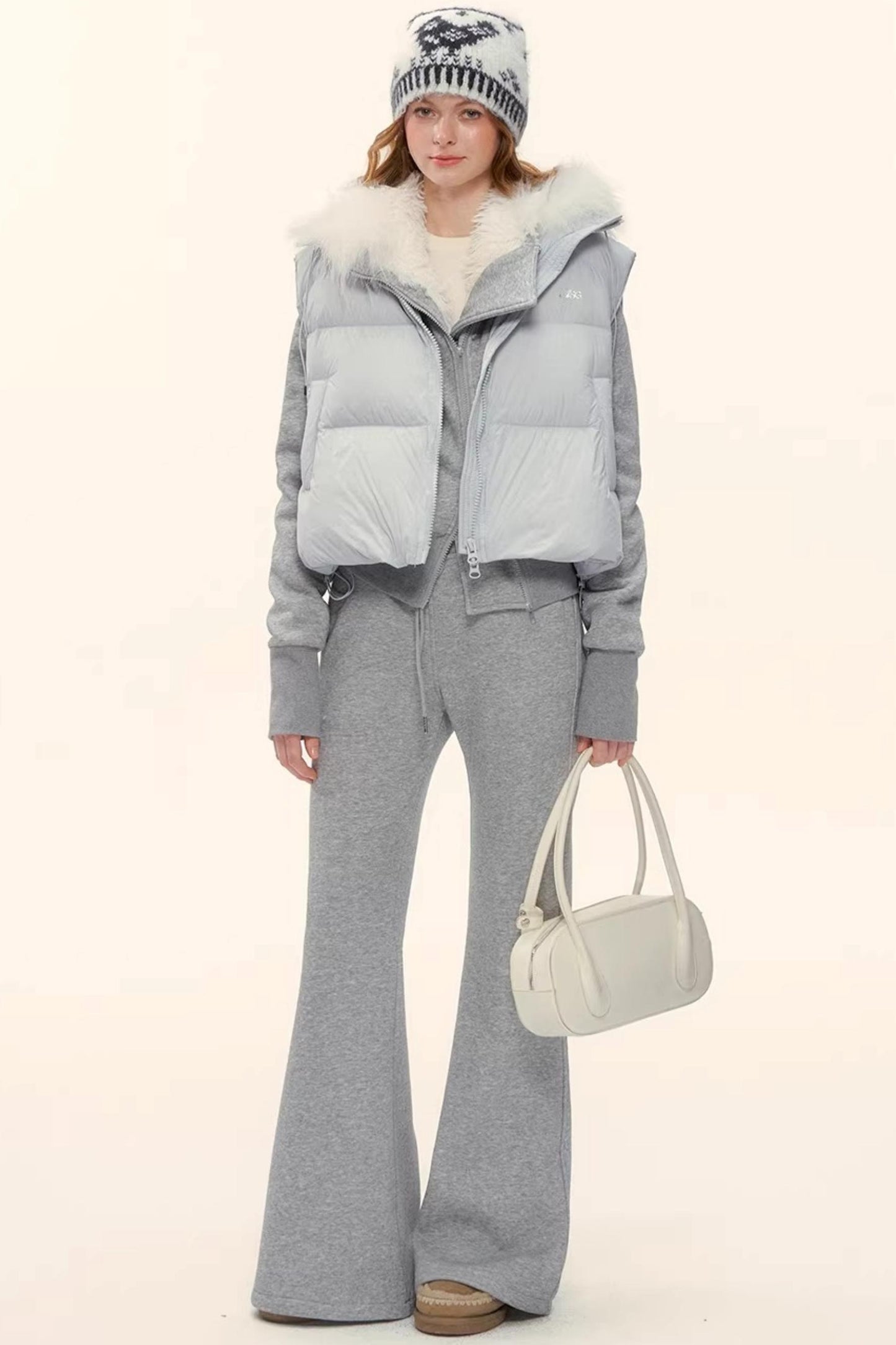 Fleece-Lined Flared Casual Pants