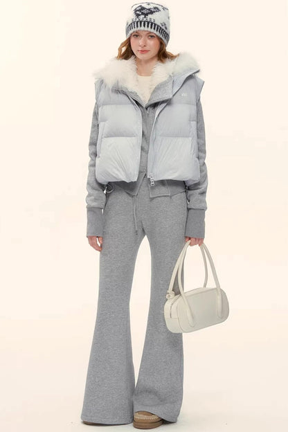 Fleece-Lined Flared Casual Pants