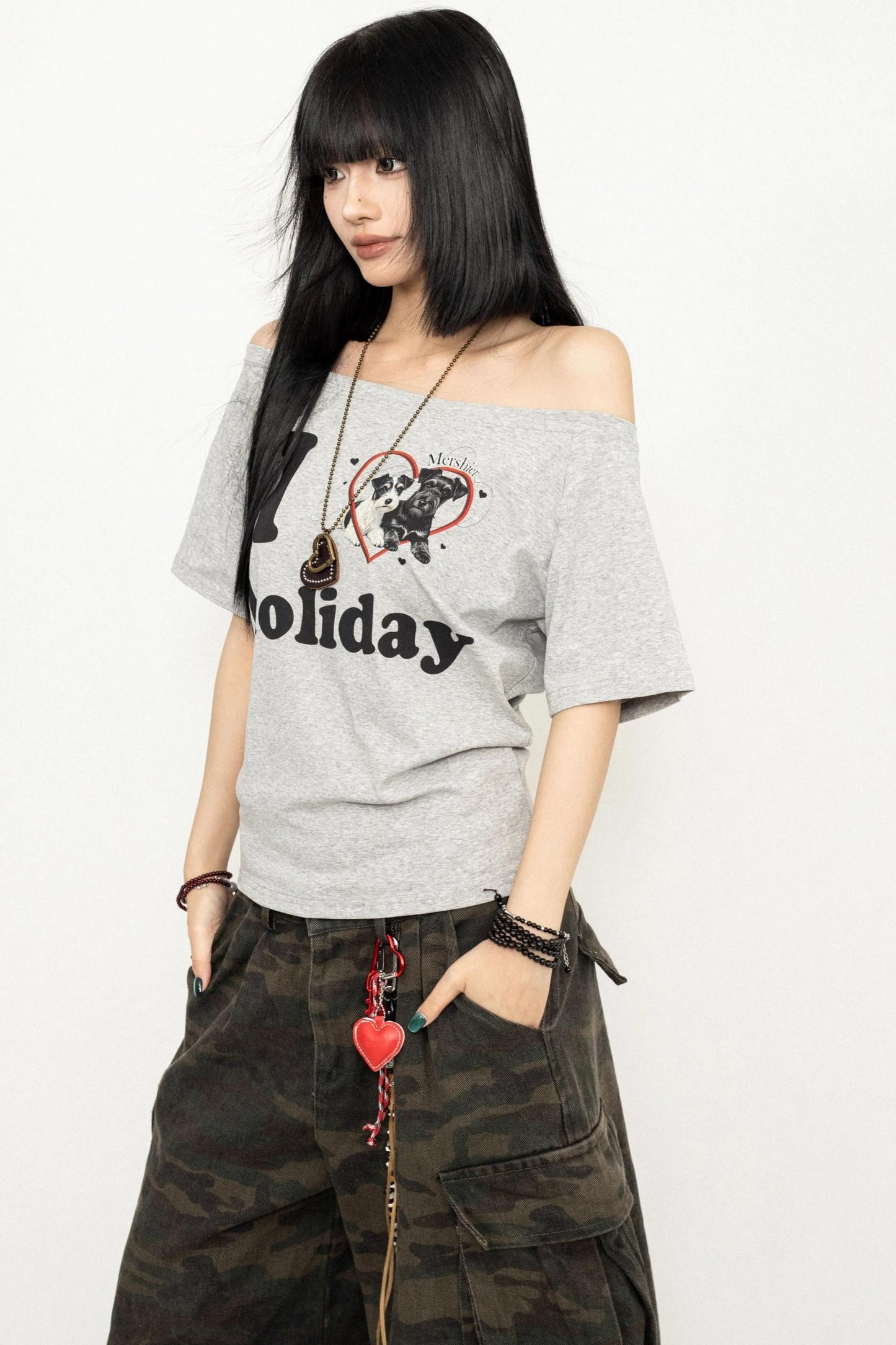 White One-Shoulder Tee