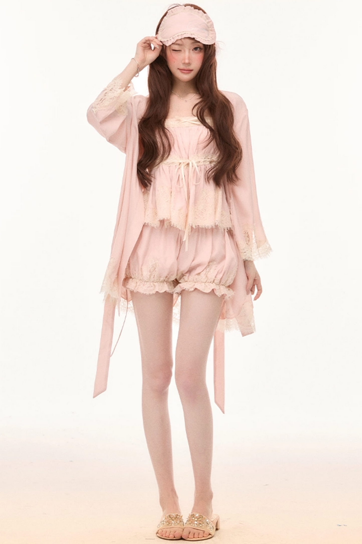 Gilded Dream Lace Pajama Set-Up