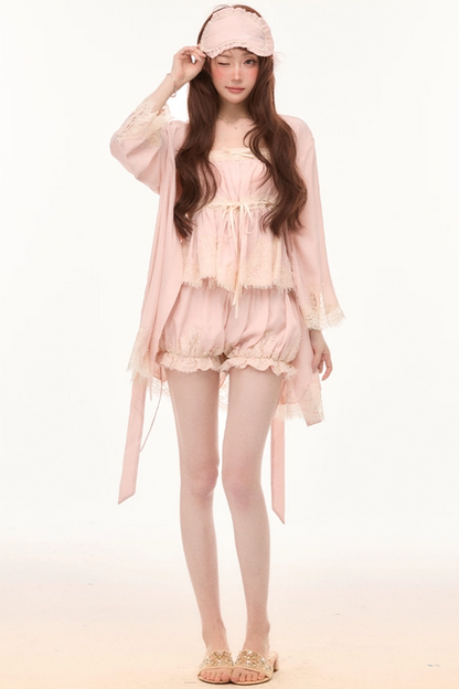 Gilded Dream Lace Pajama Set-Up