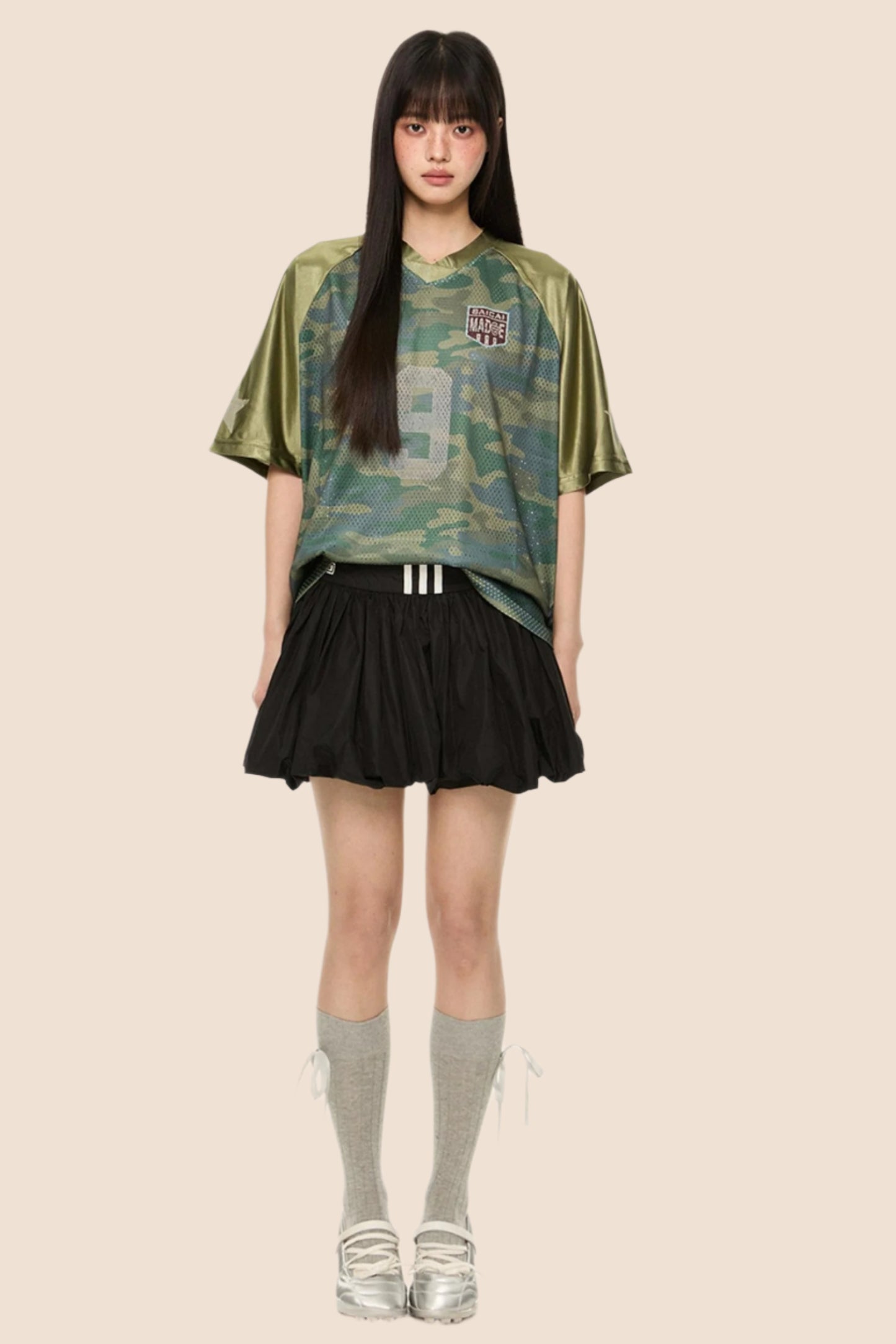 Retro Camo V-Neck Tee