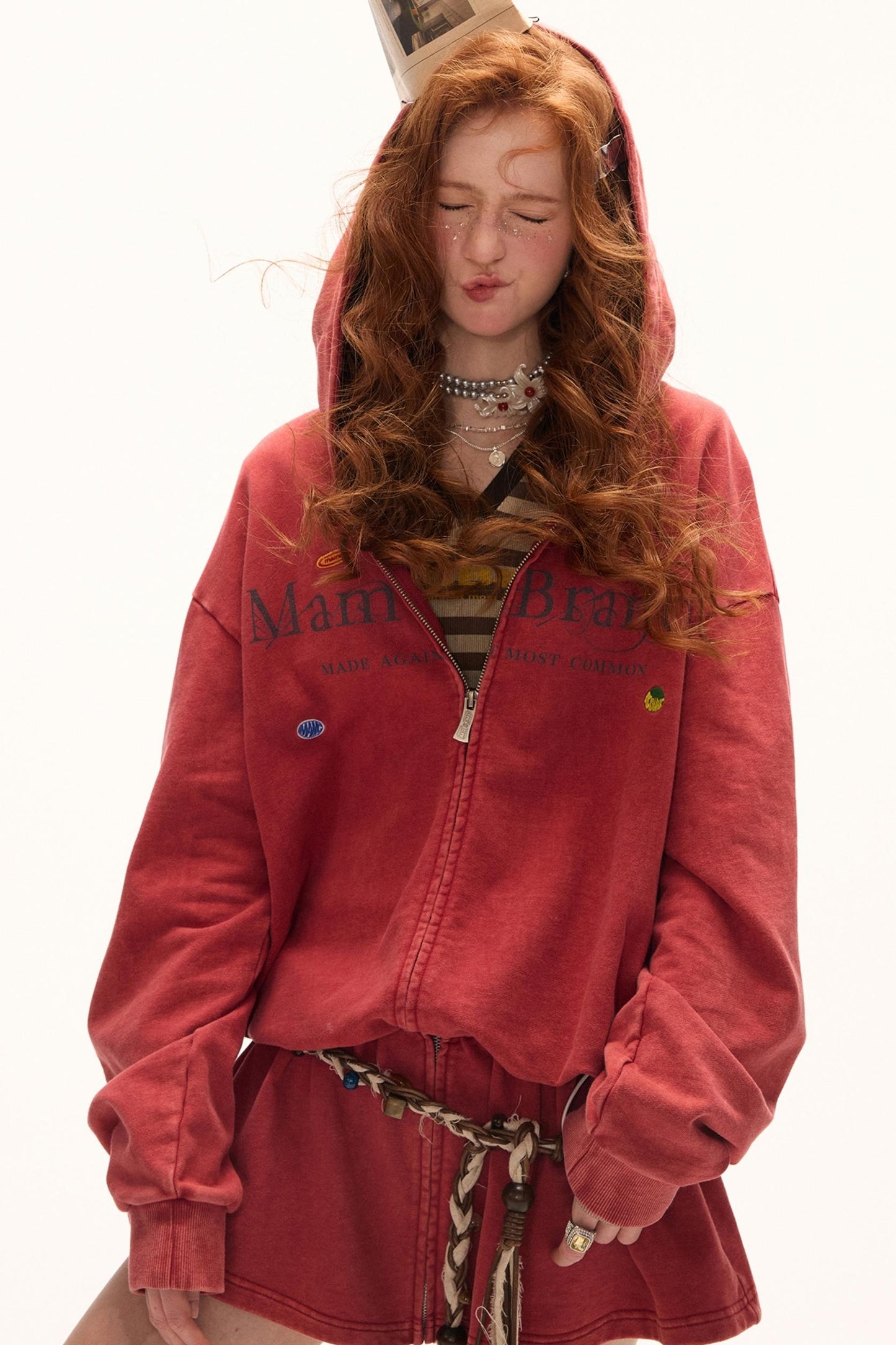 Autumn Logo Hooded Zipper Dress