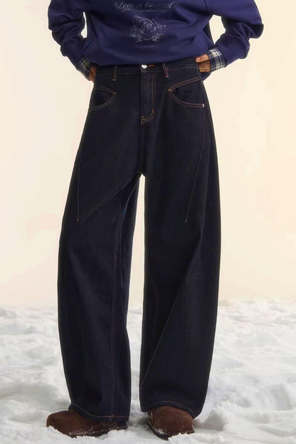 Brushed Distressed Retro Jeans