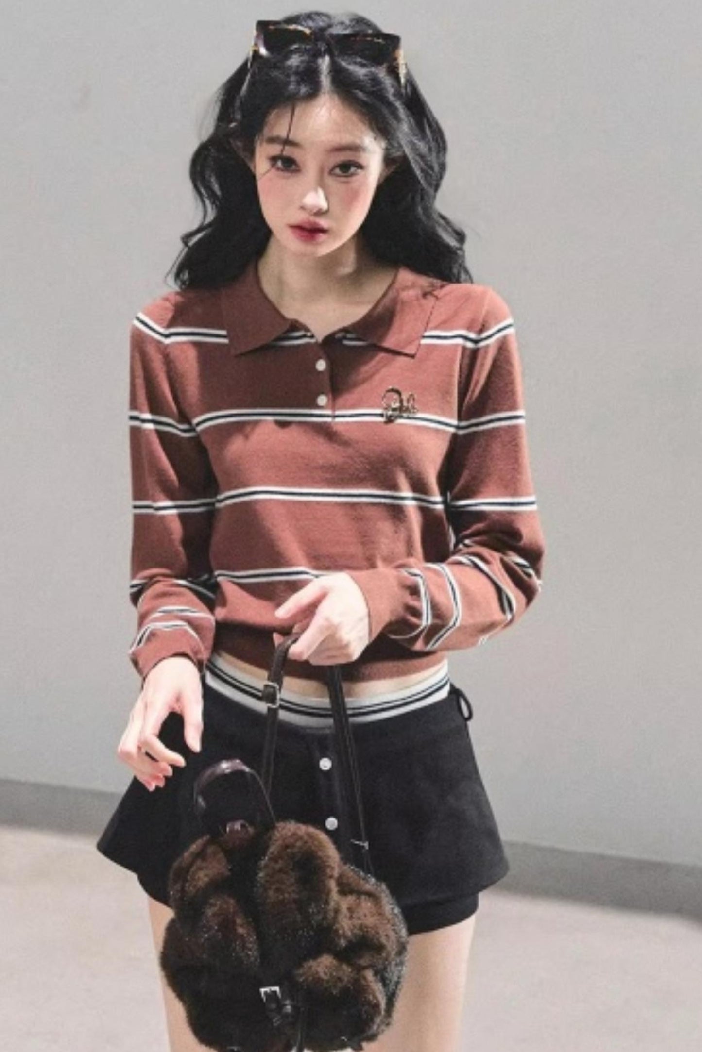 Polo Collar Knit Top