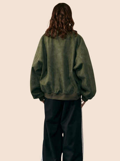 Regular Piece Long Sleeves Green Jacket