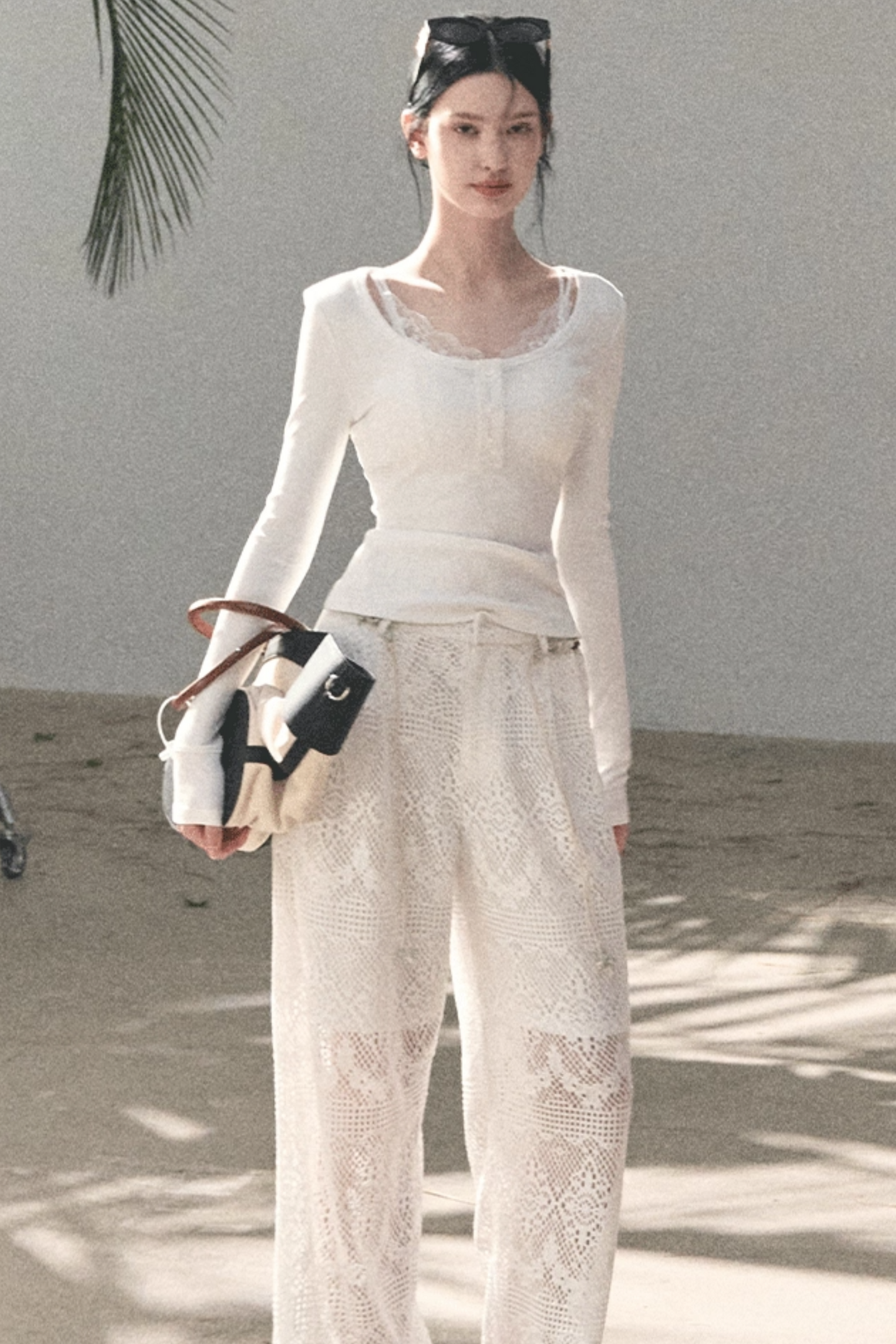 Hollow Crochet Lace Pants