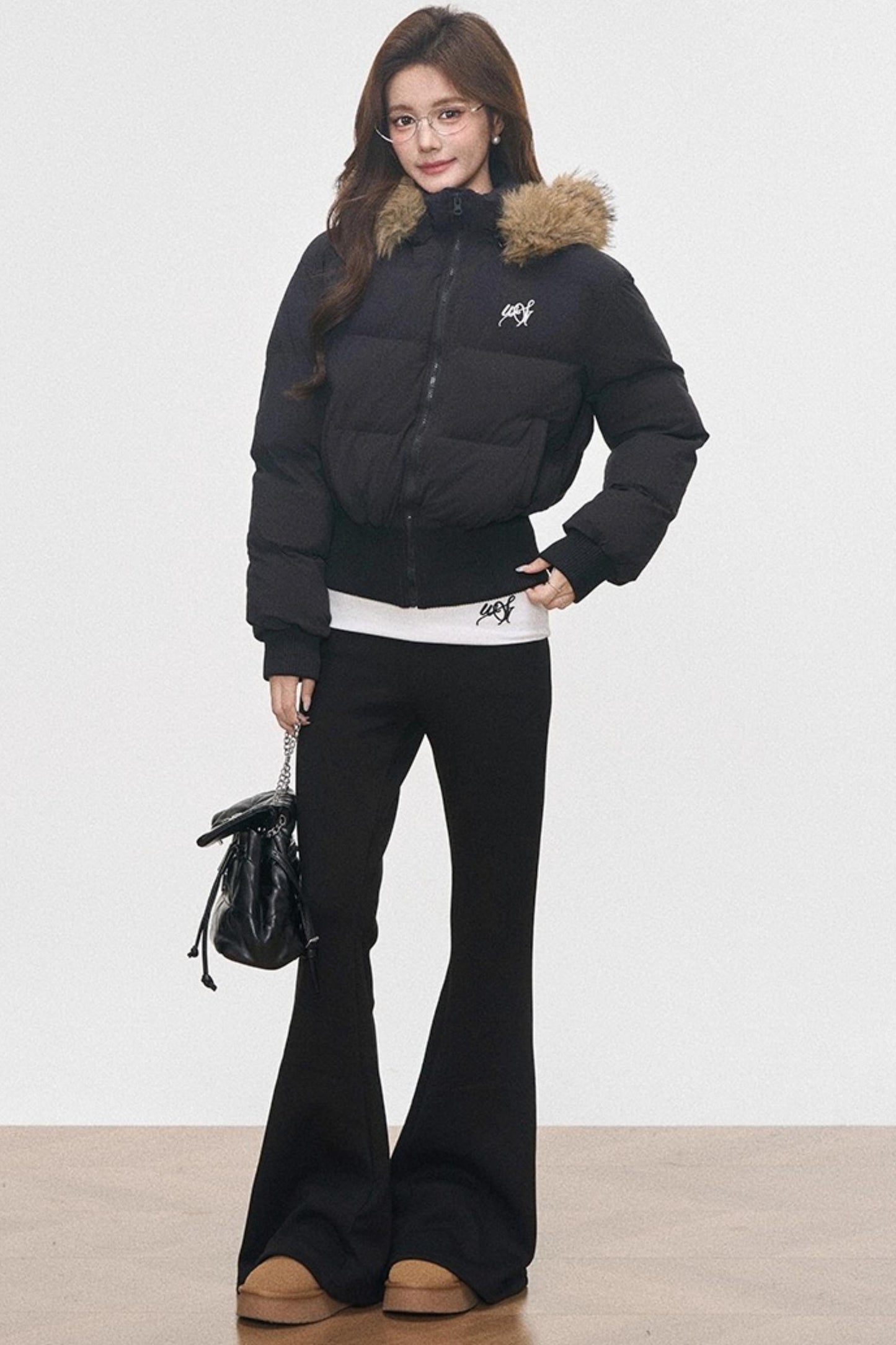 Fur Collar Cotton Jacket Set-Up