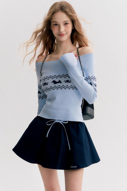 Drawstring Double Waist A-Line Puffy Skirt