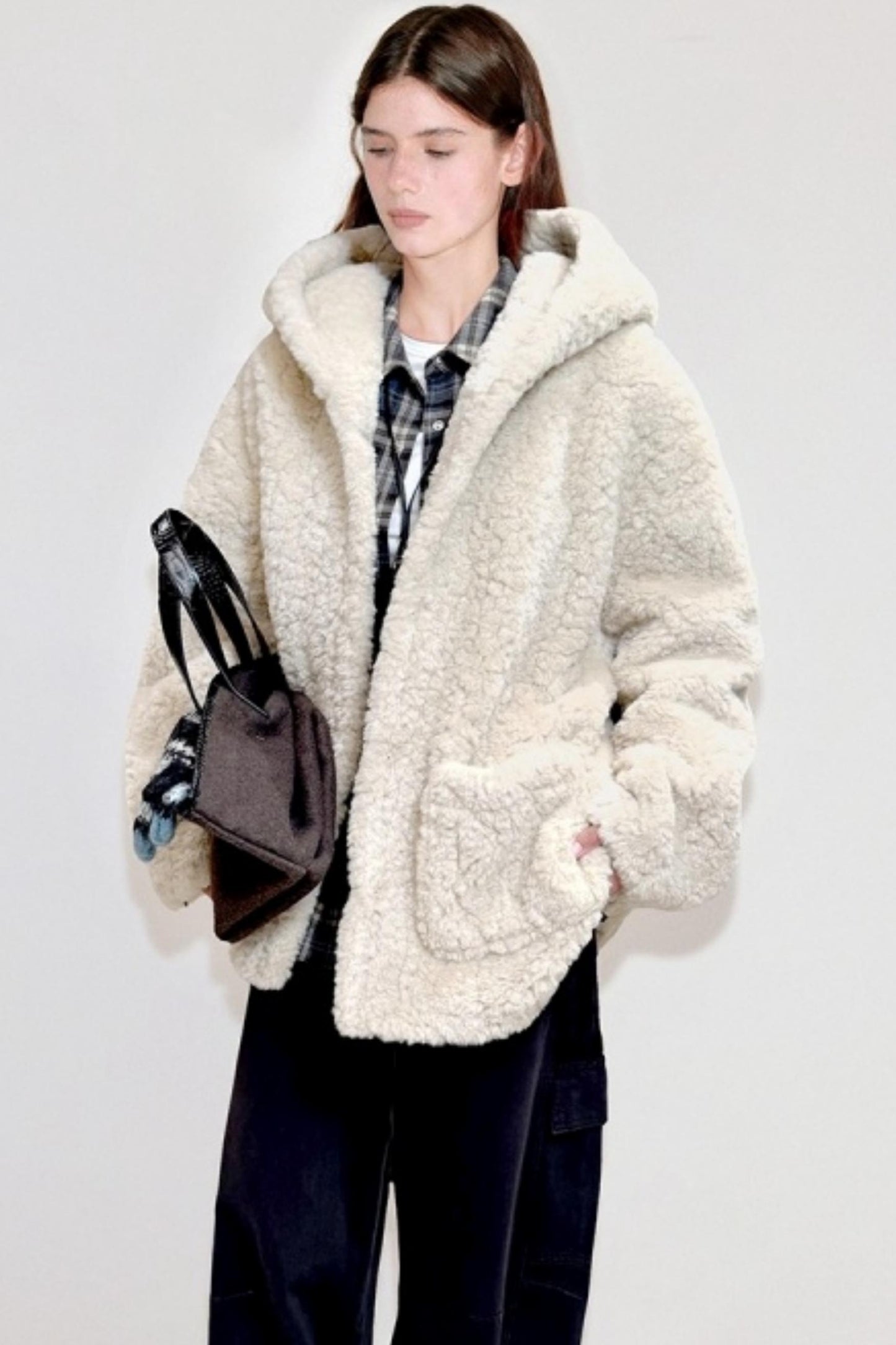 Hooded Oversized Fur Coat