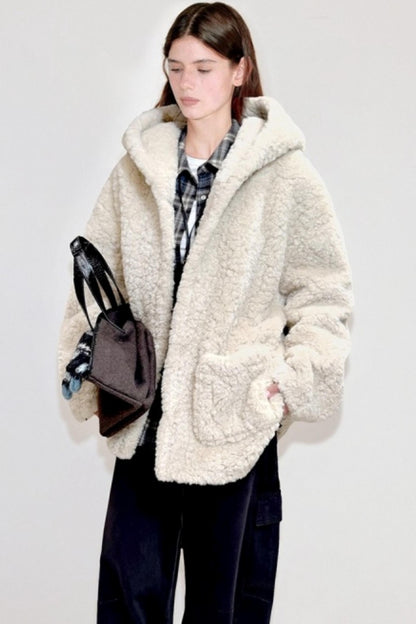 Hooded Oversized Fur Coat