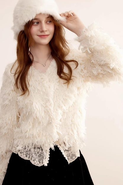 Lace Patchwork Fringe Jacket