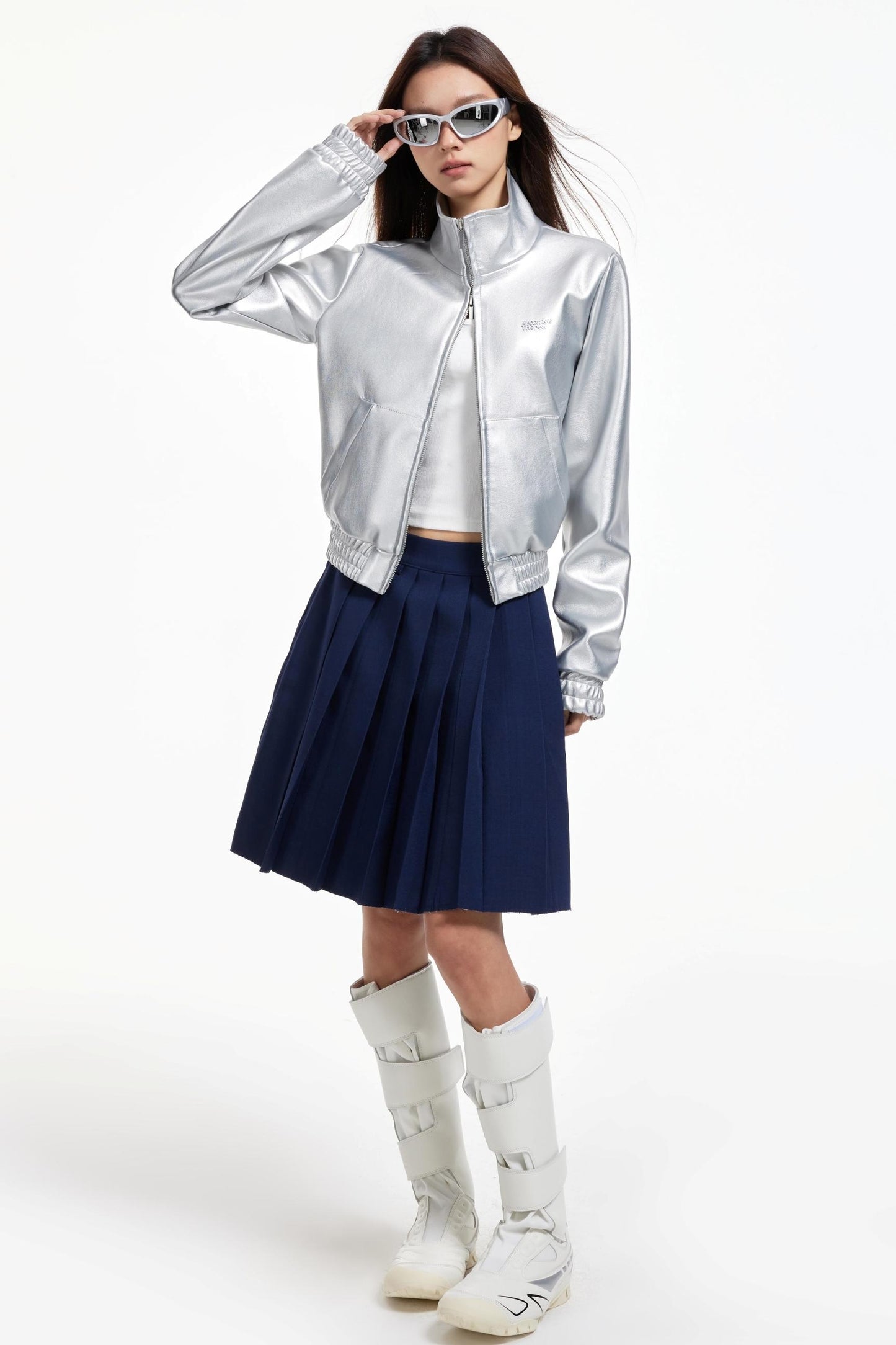 Metallic Leather Jacket