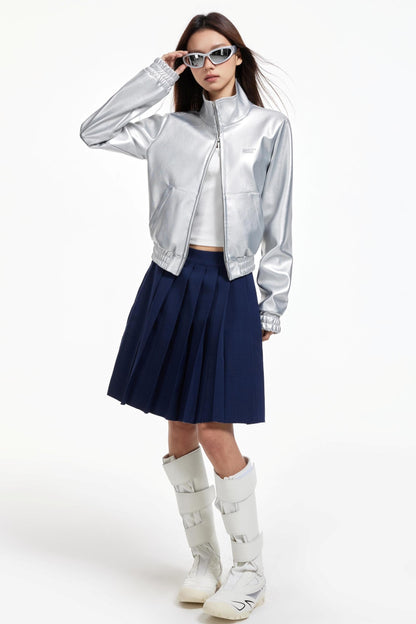 Metallic Leather Jacket