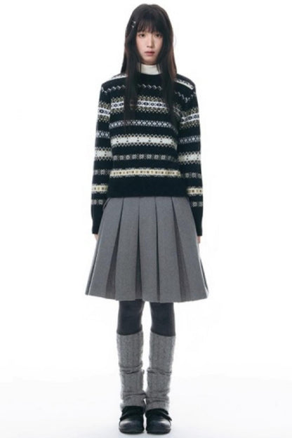 Fair Isle Jacquard Striped Sweater
