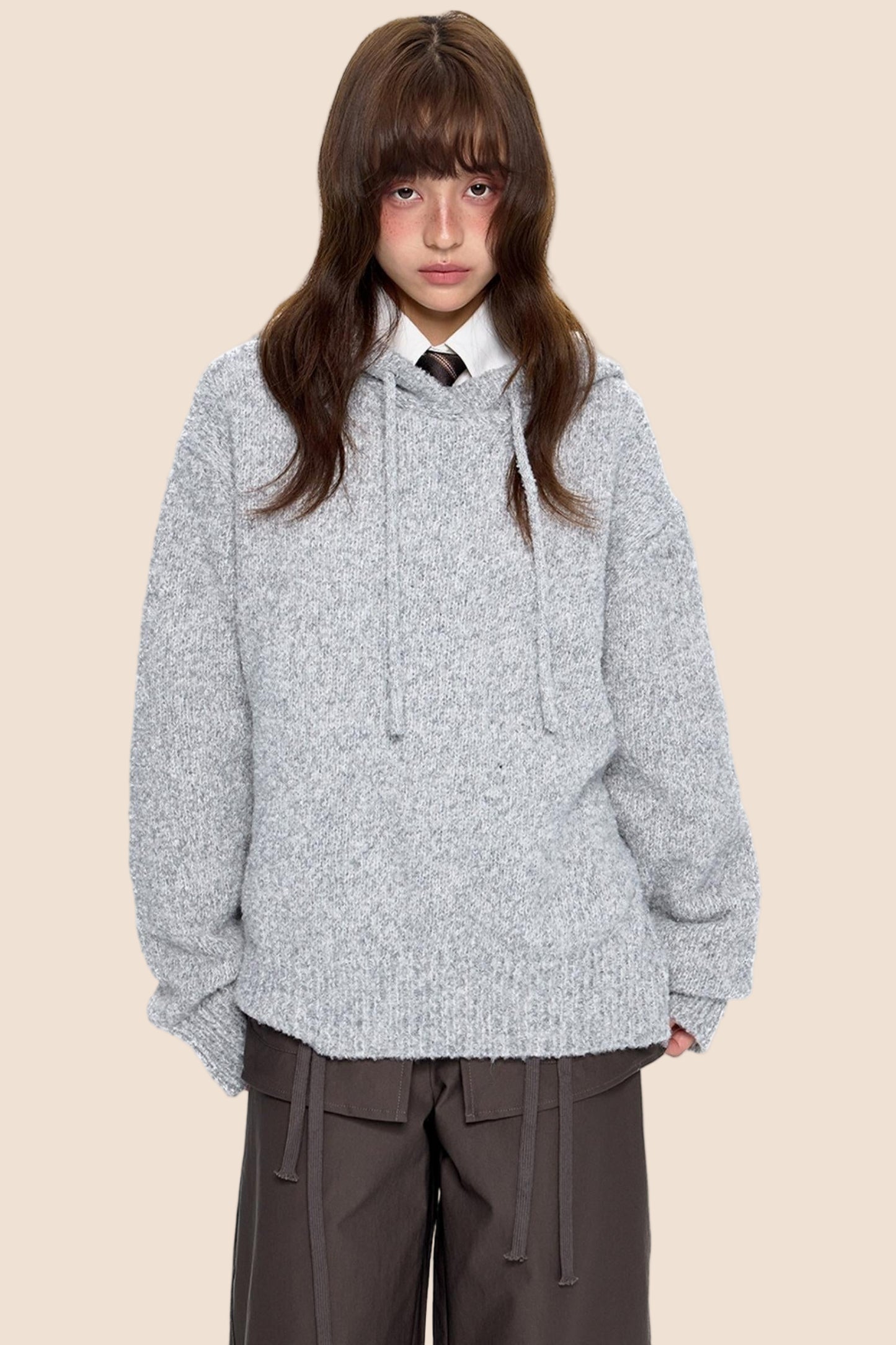 Hooded Knit Sweater Jacket