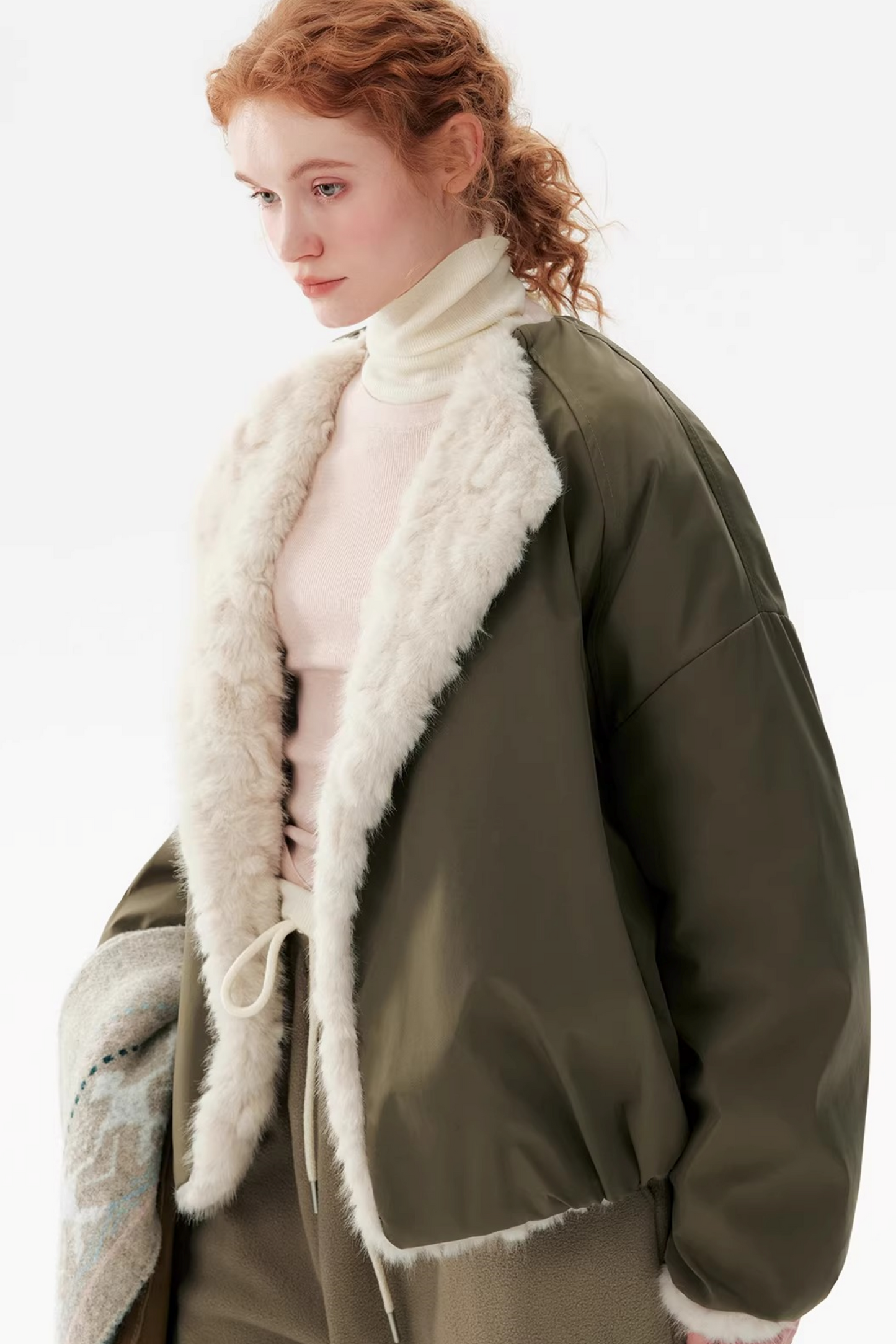 Reversible Faux Mink Parka Coat