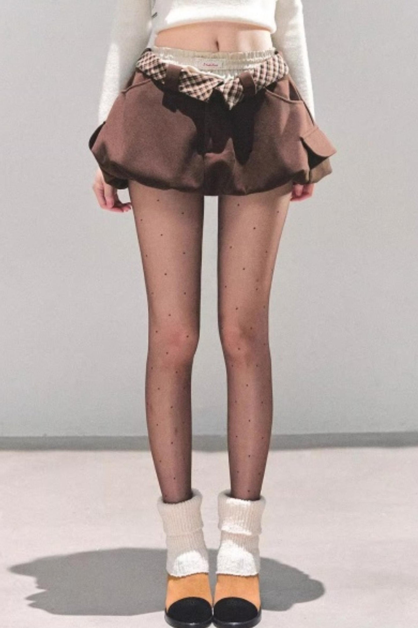 Plaid Floral A-Line Skirt