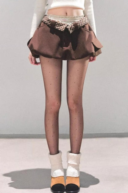 Plaid Floral A-Line Skirt