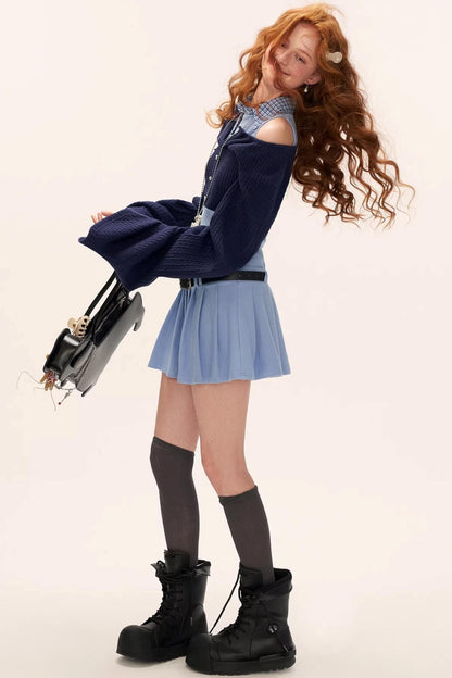 Patchwork Two-Piece Collar Dress