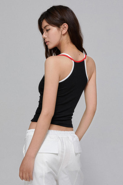 Tricolor Lace Slim Strap Top