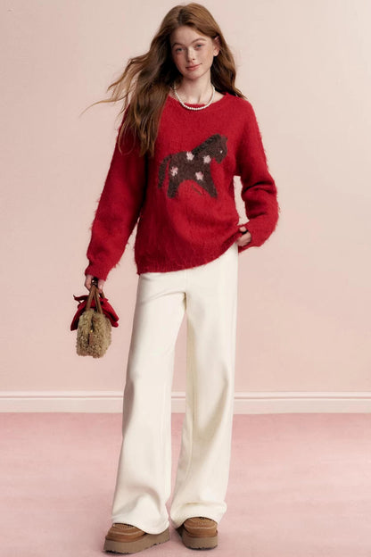 Floral Wool Jacquard Sweater