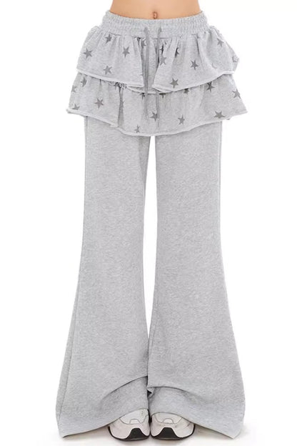 Star Pattern Flared Sweatpants