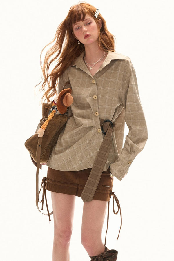 Retro Plaid Long Sleeve Shirt